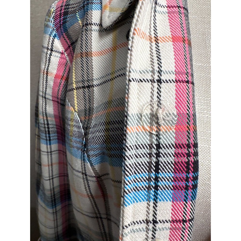 CJ Banks Women Coat Multicolor Plaid Toggle Buttons Lined Spring Jacket Size M - Picture 4 of 12